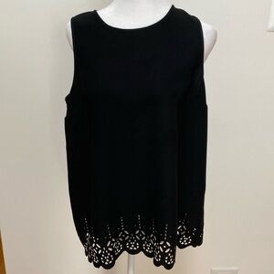 Banana Republic NWOT black bottom eyelet blouse size Medium